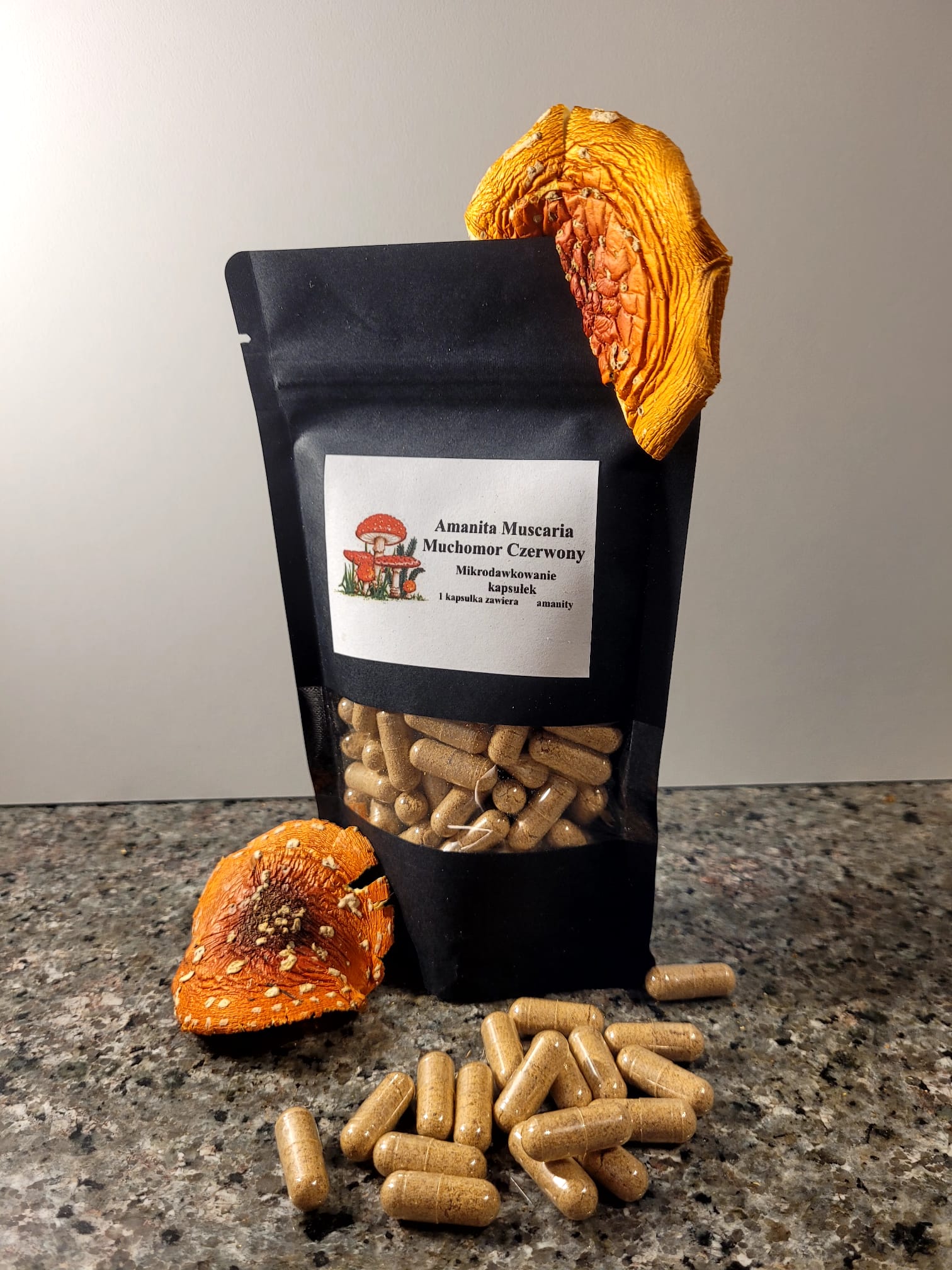Kapsułki Amanita Muscaria 140szt. 0.5g.
